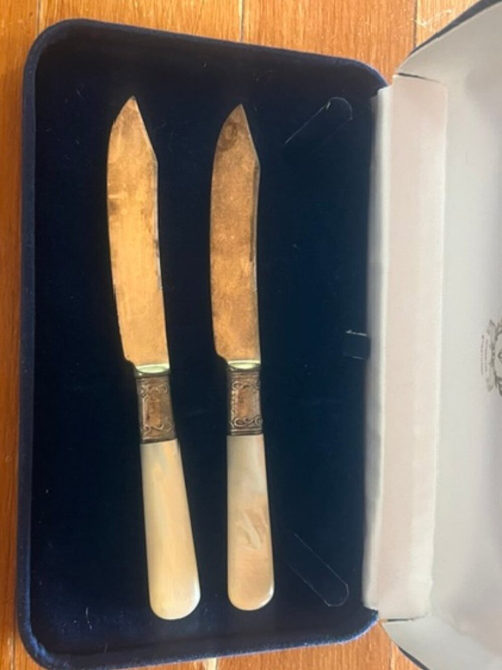 Pair Antique-Style Mother-of-Pearl Handle 6” Knives